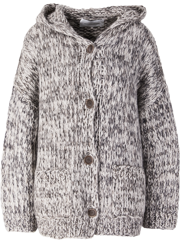 Cashmere and silk cardigan ‘Helenia Hand-knitted’ Taupe/Ecru
