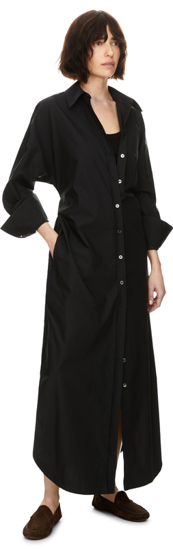 Maxikleid 'The Long Shirt' Schwarz