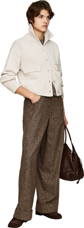 'Lily' T-shirt in Superfine Cashmere, Taupe Delight