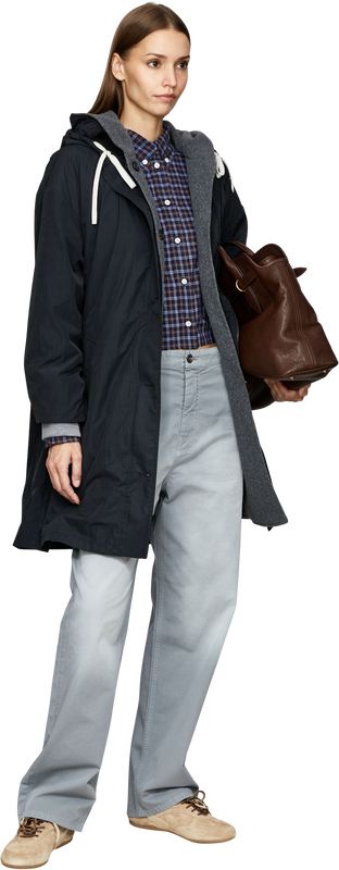 Navy blue checked shirt