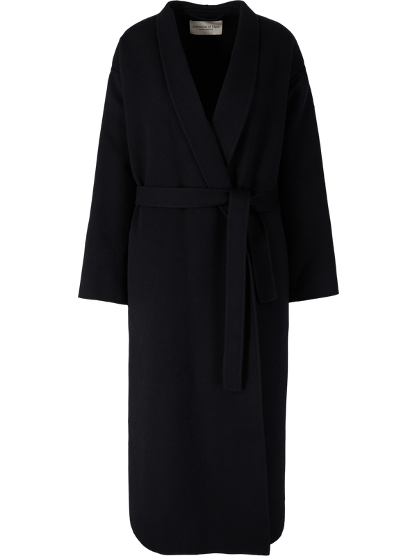 Oversized Cashmere-Mantel mit Gürtel Schwarz
