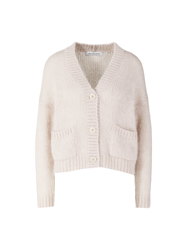 Mohair-Seidenstrickjacke 'Limone' Puder