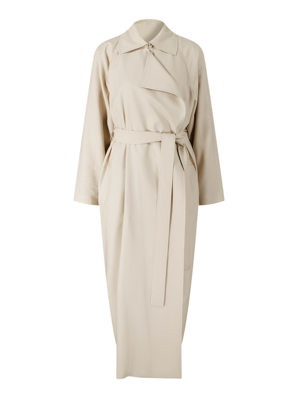 Fließender Cashmere-Trenchcoat Beige