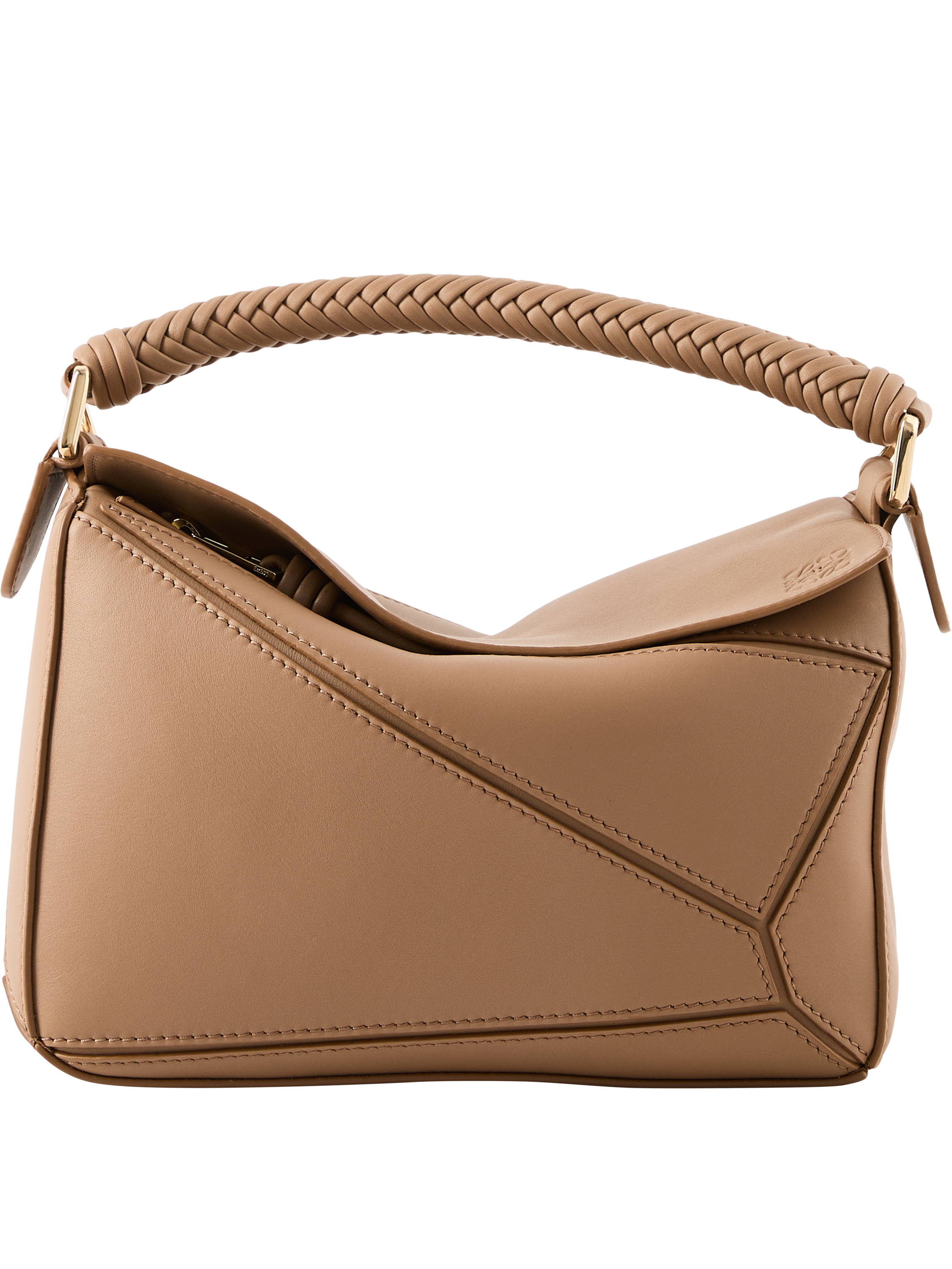 LOEWE Handtasche 'Puzzle Woven Handle Small' Mocha, Produktansicht – UNGER.DE