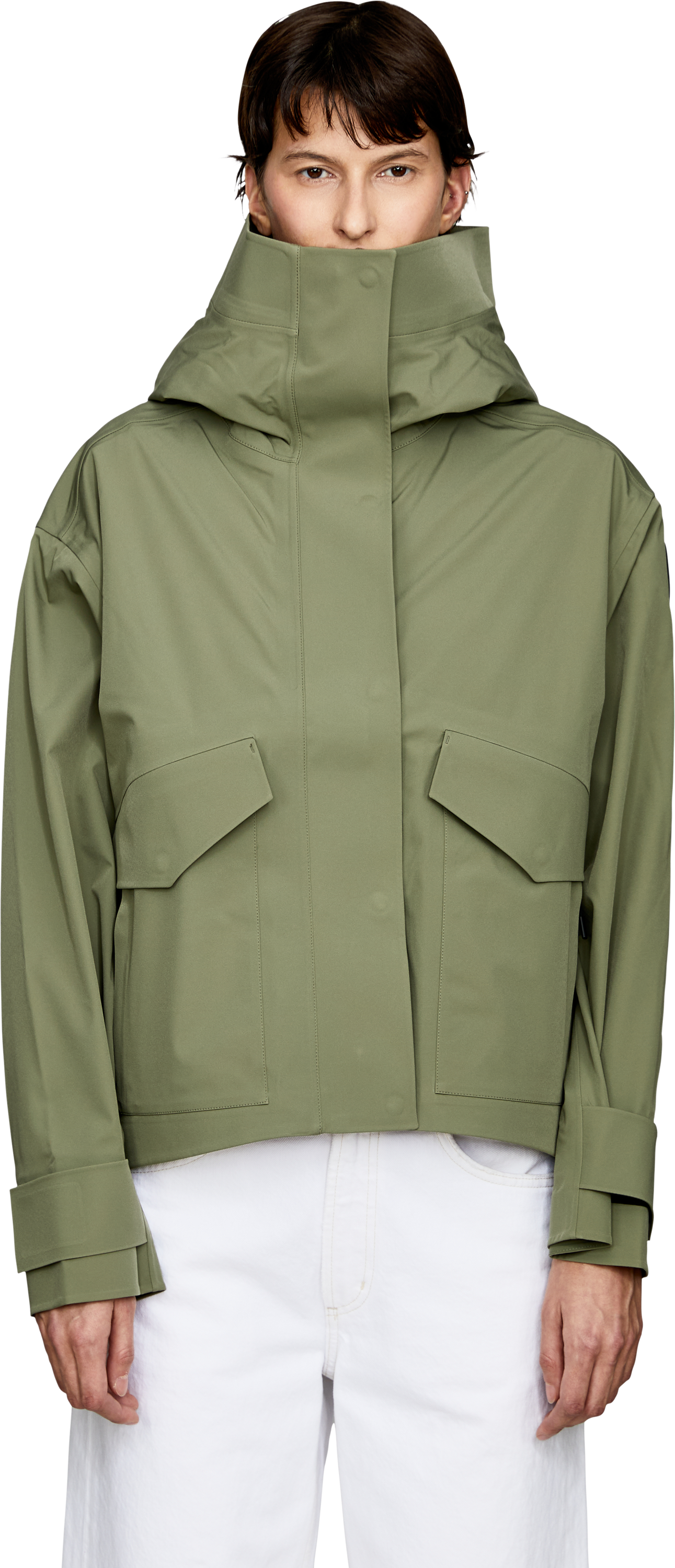 Canada Goose Regenjacke 'Tofino' Olivgrün, Frontansicht – UNGER.DE