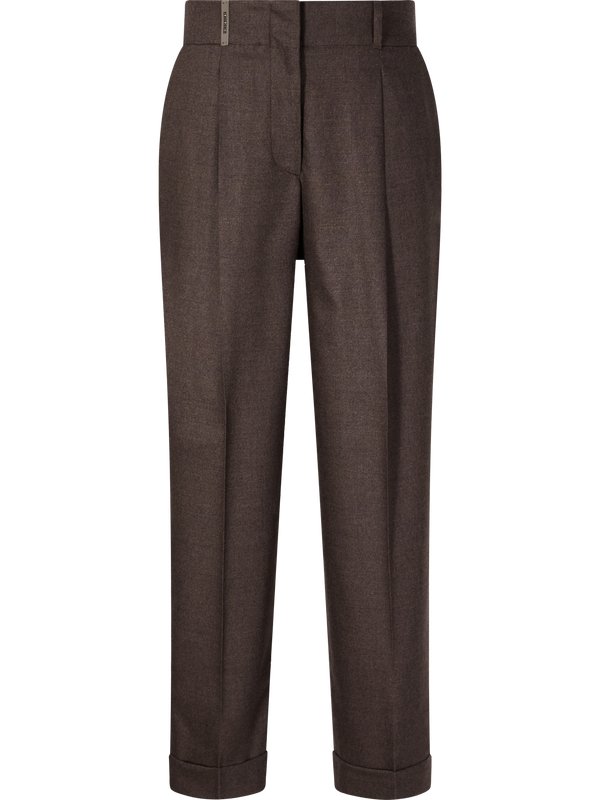 Wollhose mit Bundfalten Braun