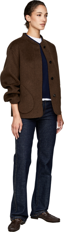 Midnight short-sleeved wool, cashmere and silk jumper