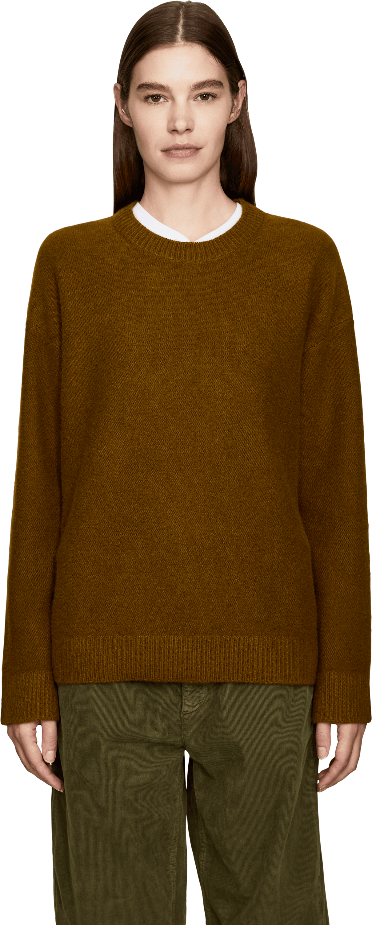 Vince Olive-green cashmere jumper, Front view – UNGER.DE