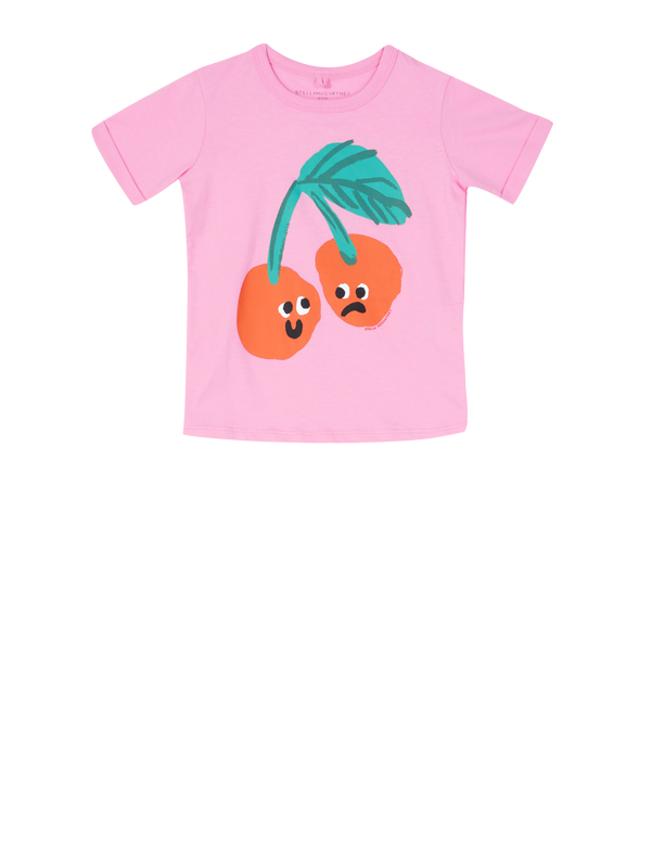 T-Shirt mit Kirsch-Print Pink