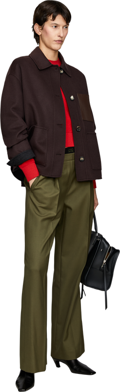 Workwear-Jacke aus Wolle und Cashmere Dunkelbraun