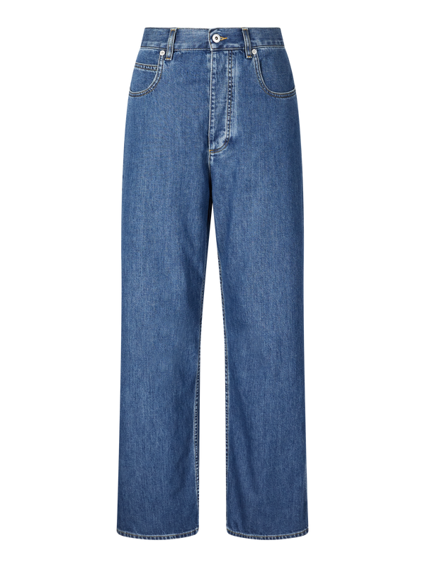 Mid-blue wide-leg jeans