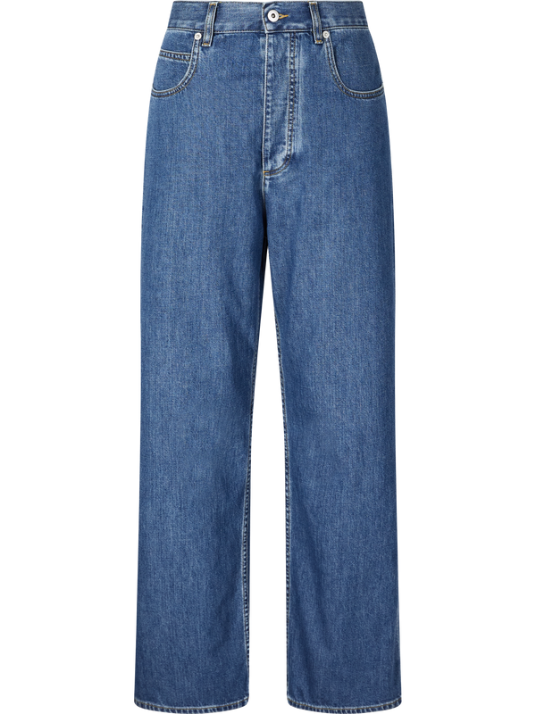 Mid-blue wide-leg jeans