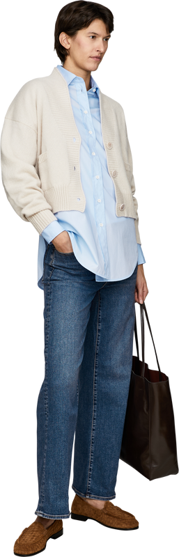 'Kristana' Alabaster cashmere and silk cardigan