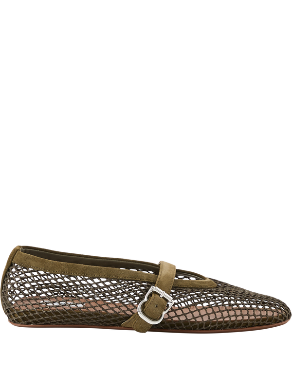Ballerinas 'La Ballerine' aus Veloursleder Khaki