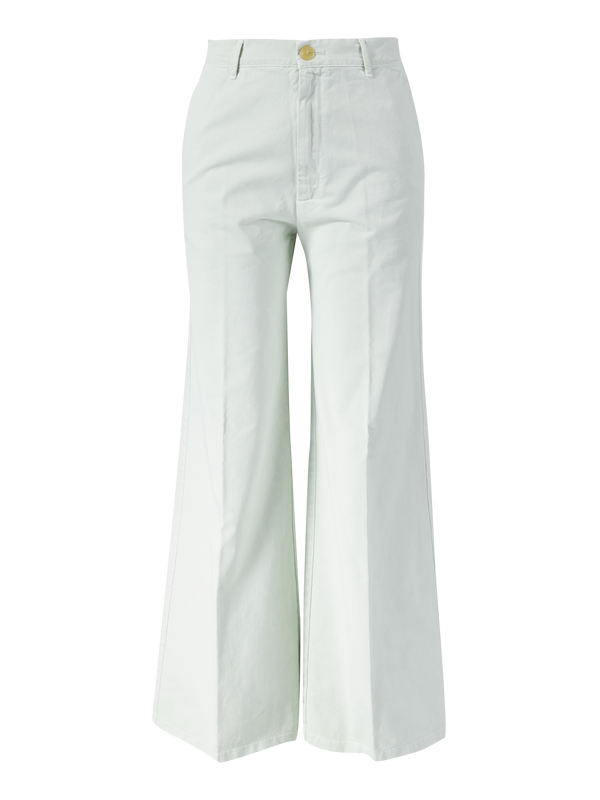 Wide-Leg Stoffhose Hellgrün