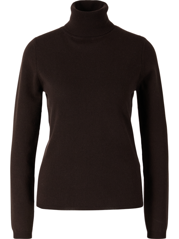 Cashmere-Pullover mit Rollkragen Dunkelbraun