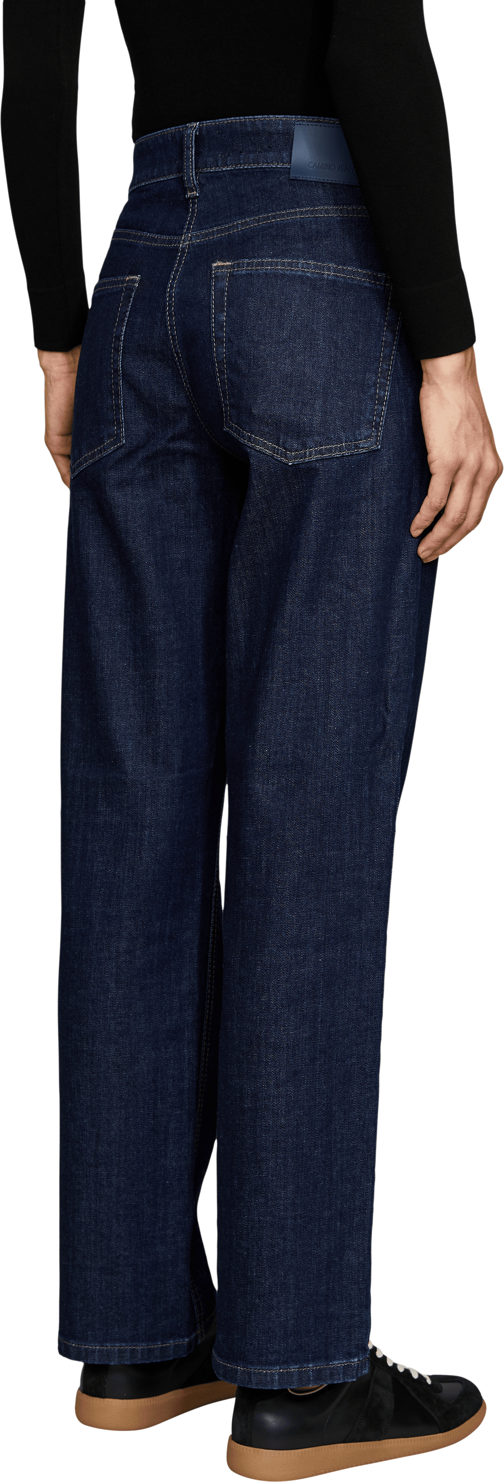 Cambio 'Gini' straight-leg jeans dark blue, Back view – UNGER.DE