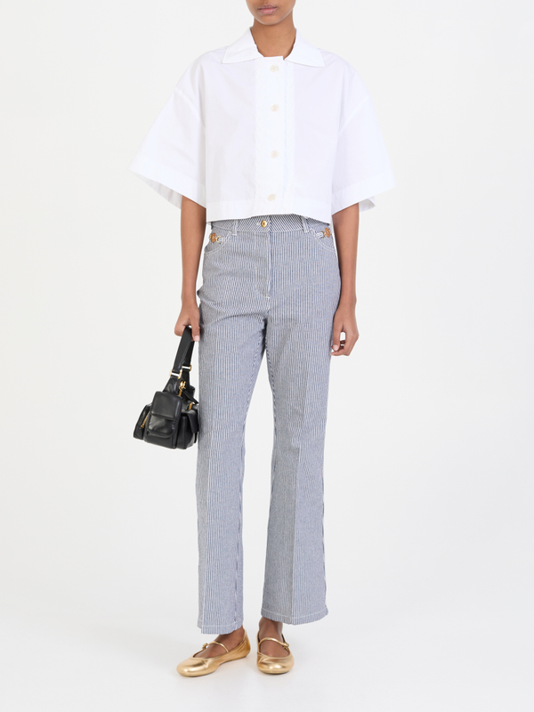 Flared-Leg Jeans Marineblau