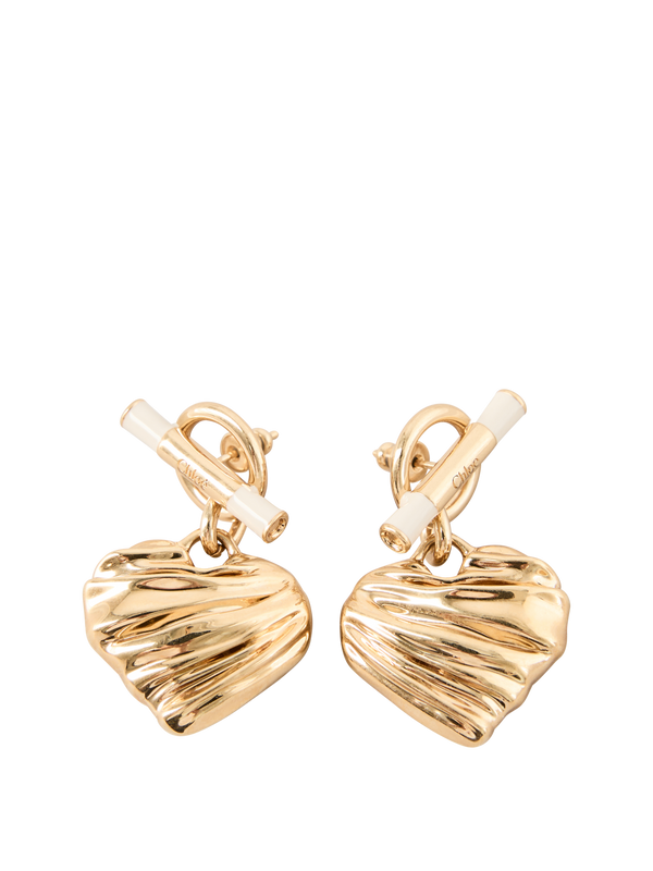 Heart-shaped earrings gold