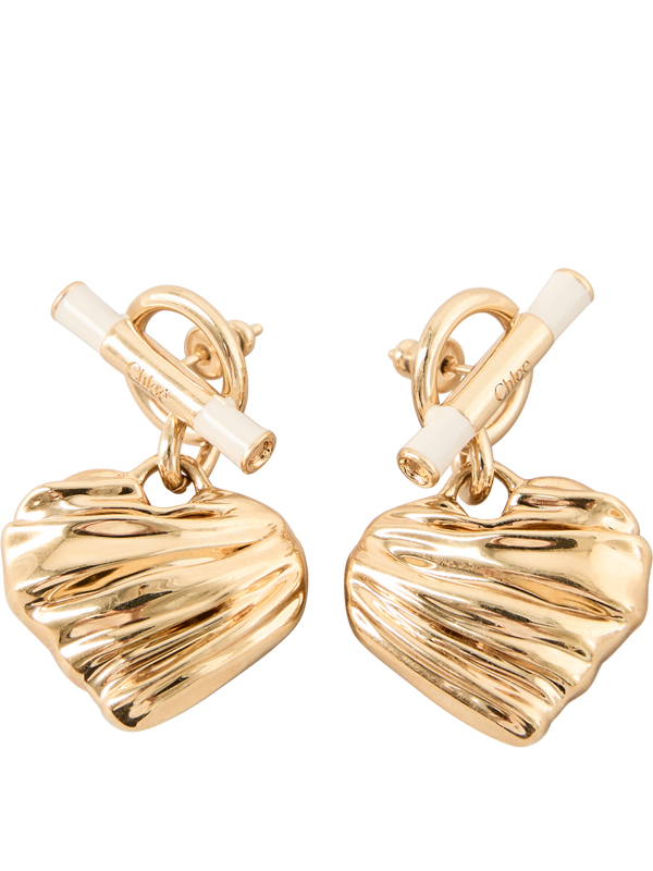 Heart-shaped earrings gold