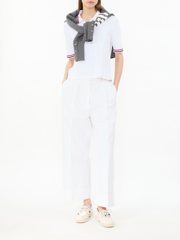 Poloshirt mit Streifen-Details Weiß