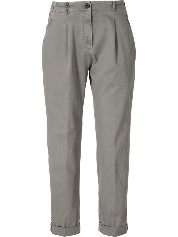 Relaxed-Fit Stoffhose Grau