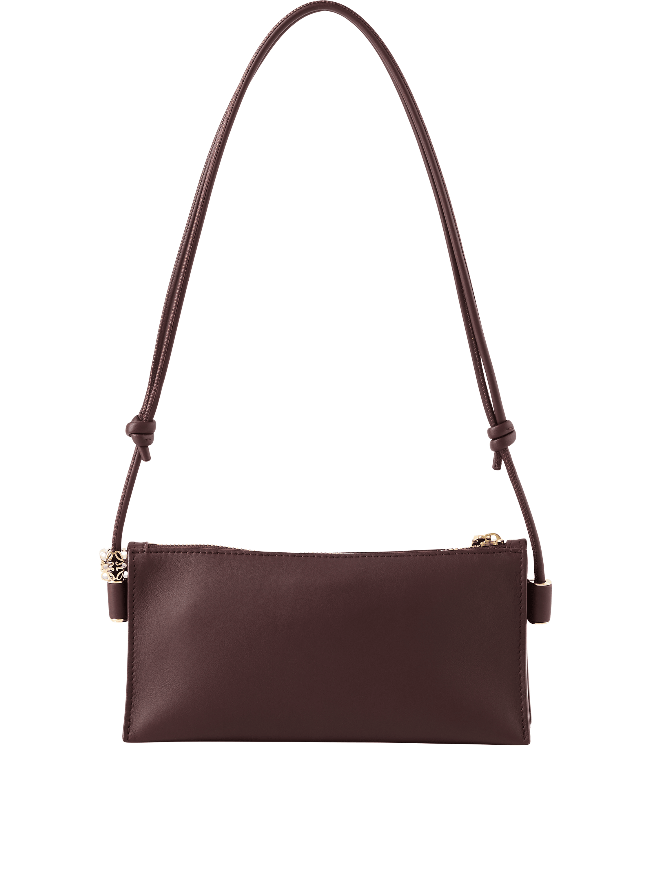 LOEWE Pouch 'Joya' aus Kalbsleder Dark Burgundy, Rückansicht – UNGER.DE