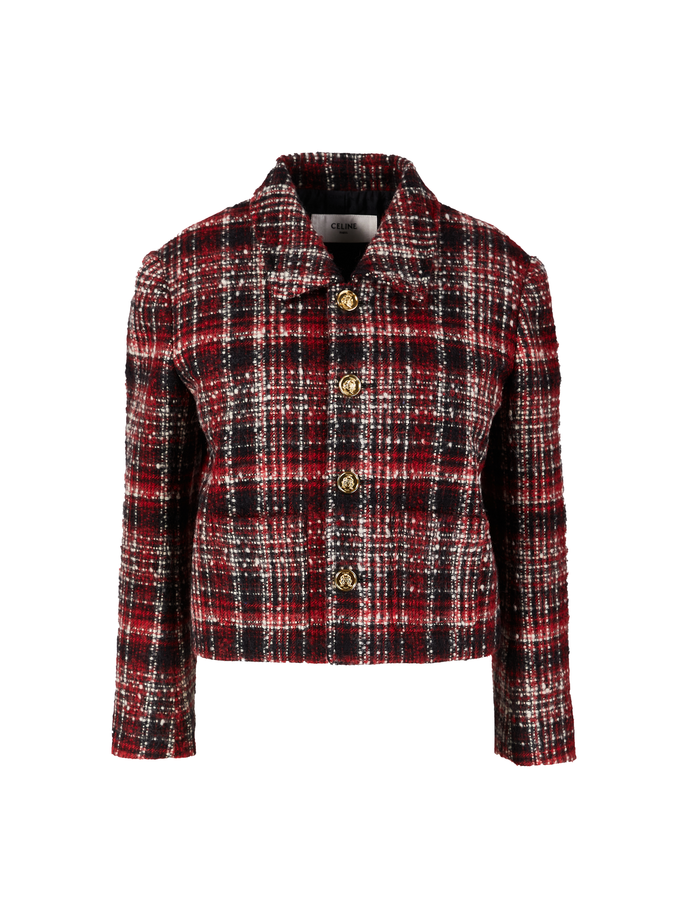 Karierter Blazer 'Charlotte' aus Wollnatté Rot