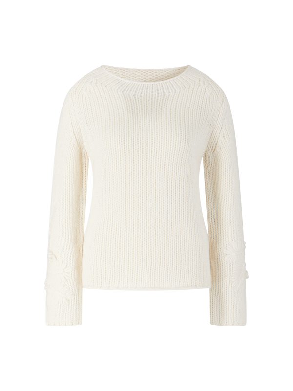 Cashmere and silk jumper 'Jylliana Embroidery' Ecru
