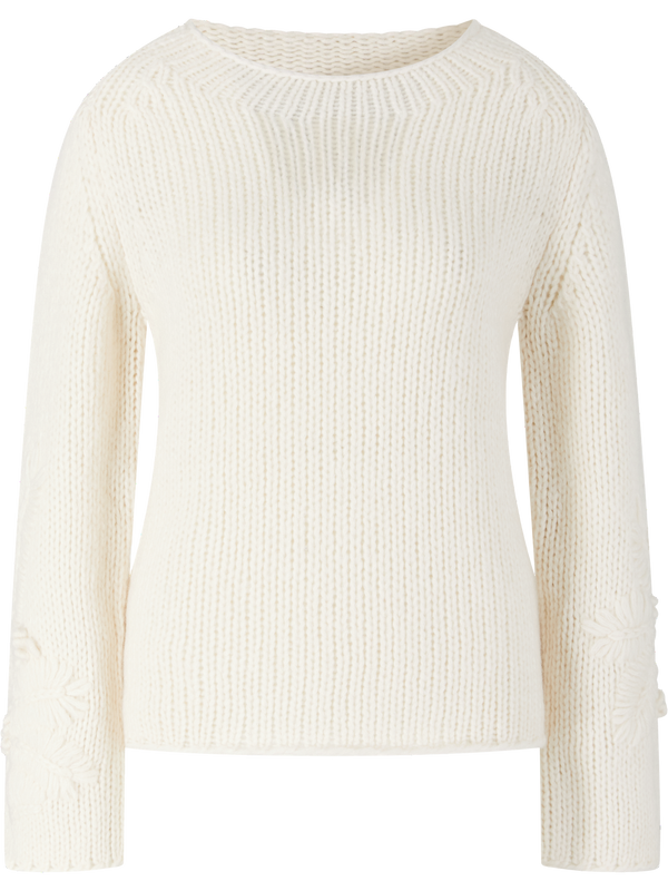 Cashmere and silk jumper 'Jylliana Embroidery' Ecru