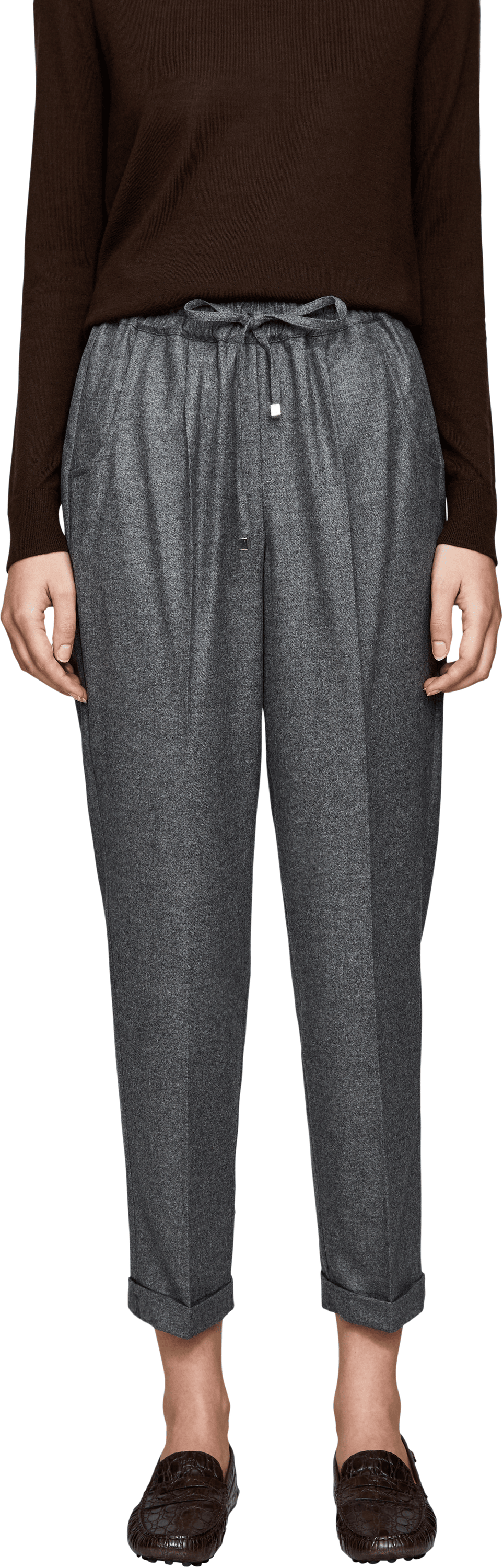 Kiton Woll-Cashmere-Hose Grau, Frontansicht – UNGER.DE