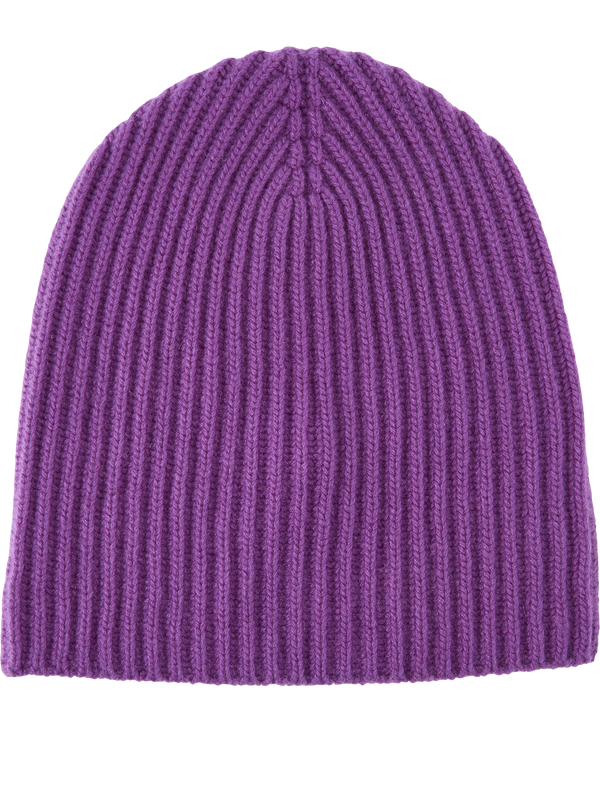 'Lovat' cashmere beanie in purple