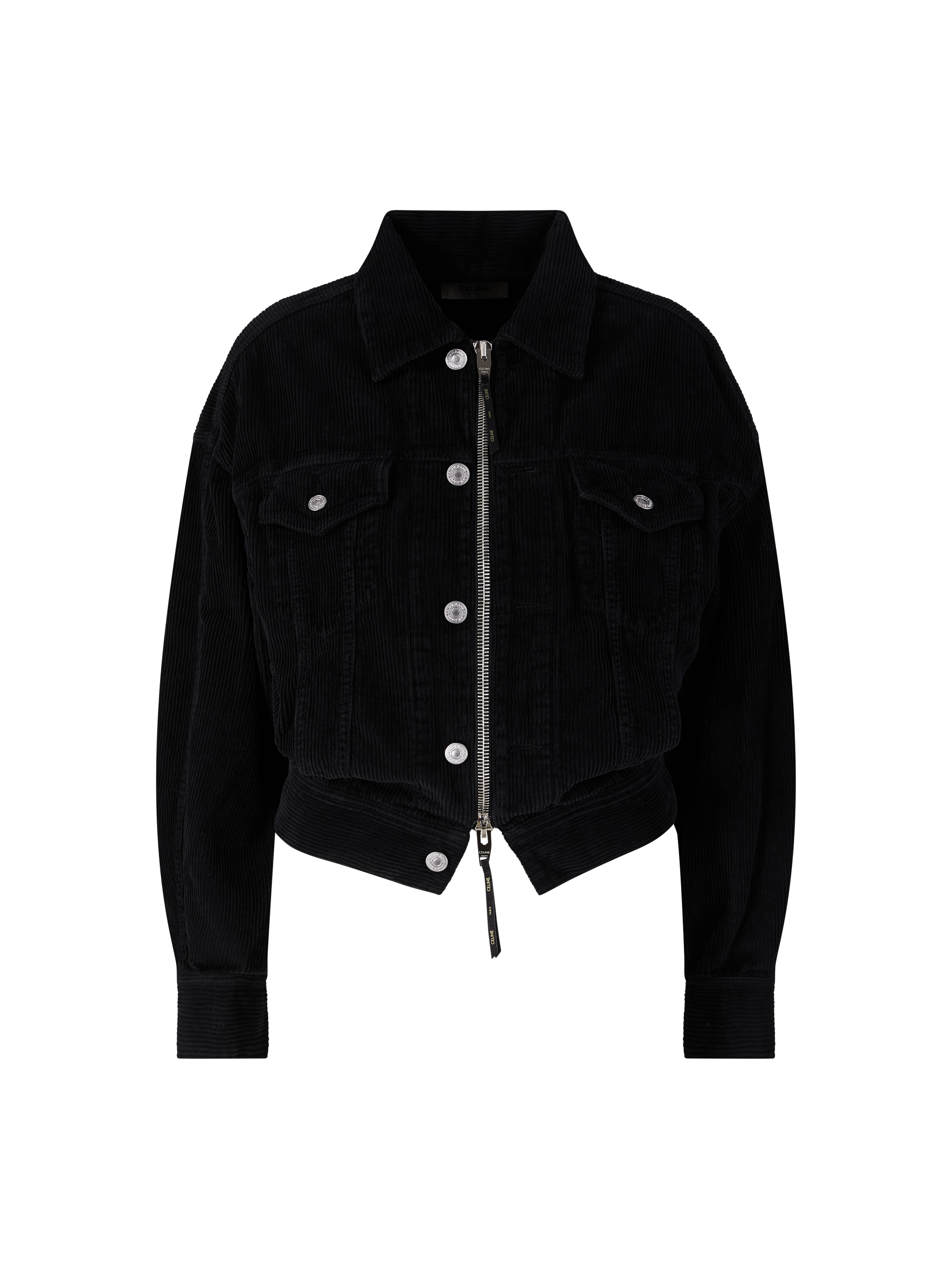 Trucker-Jacke aus Cord Schwarz