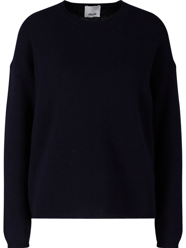 Cashmere crew-neck jumper navy blue