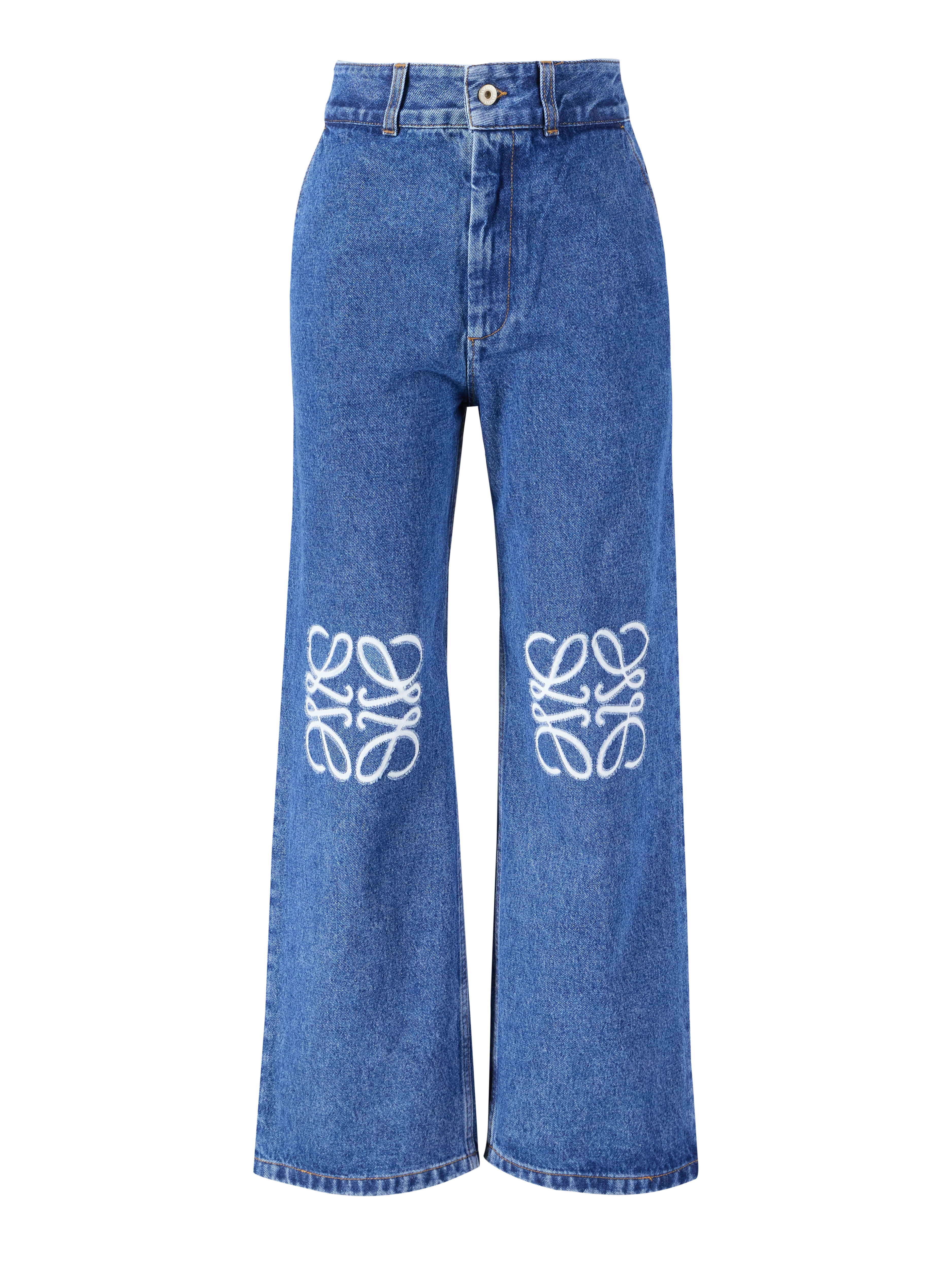 Baggy-Jeans mit Anagram Mittelblau