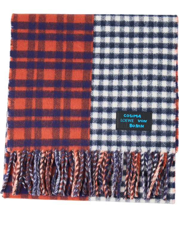 Woll-Cashmere-Schal mit dekorativen Fransen Rot