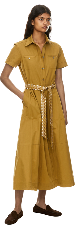 Midikleid 'Giselle Mojave' mit Gürtel Olivgrün