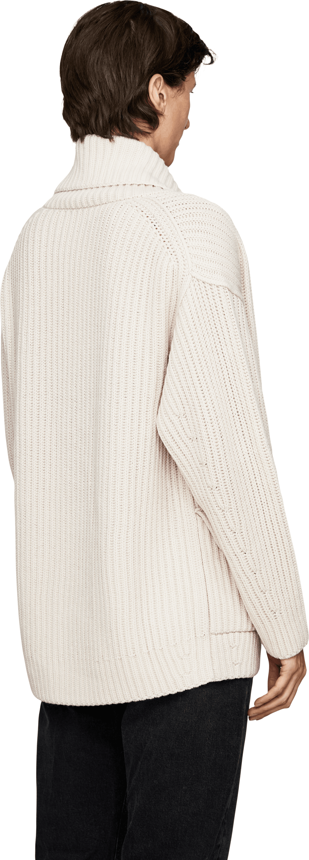 Iris von Arnim 'Panea' Alabaster cashmere cardigan, Back view – UNGER.DE