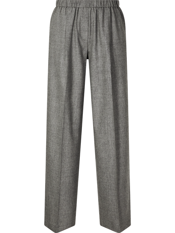 Schmale Wollhose mit melierter Optik Grau