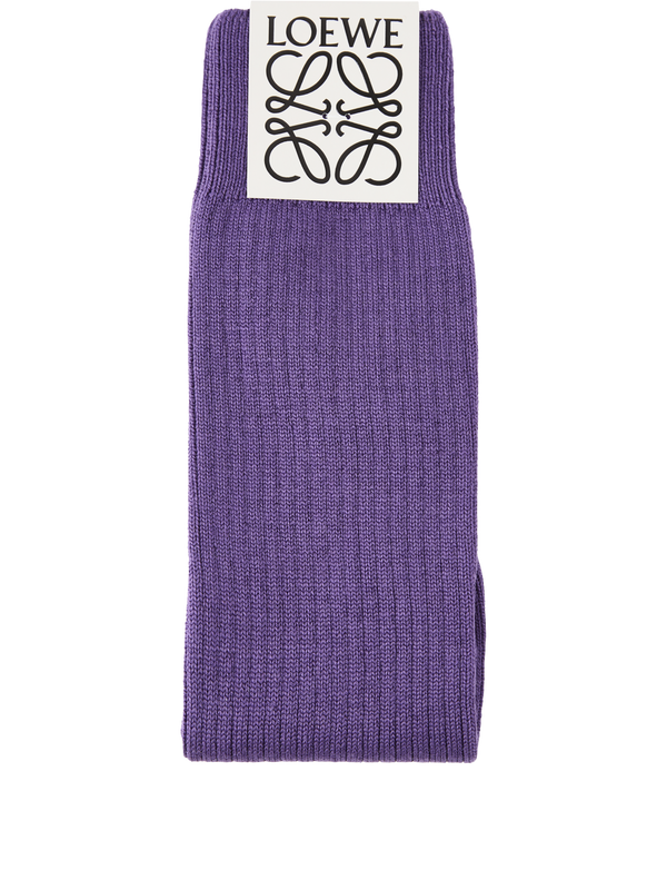 Lange Socken aus Wolle mit Logo Violett