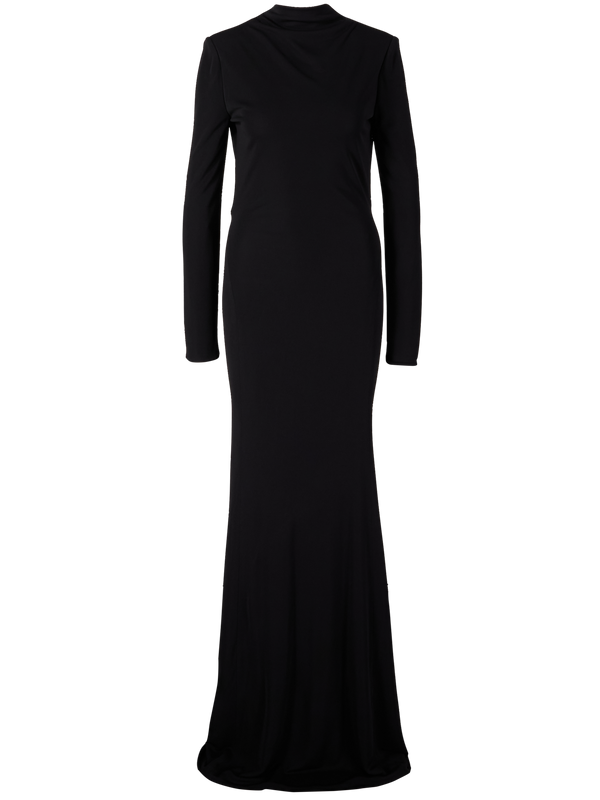 Langärmeliges Abendkleid Schwarz