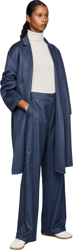 Cashmere-Mantel Indigo Blau