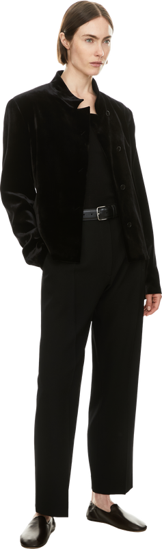 Samtiger Blazer 'Baya' Schwarz