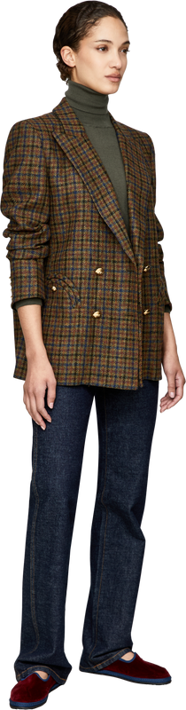 'Amandira Everynight' checked wool blazer, khaki