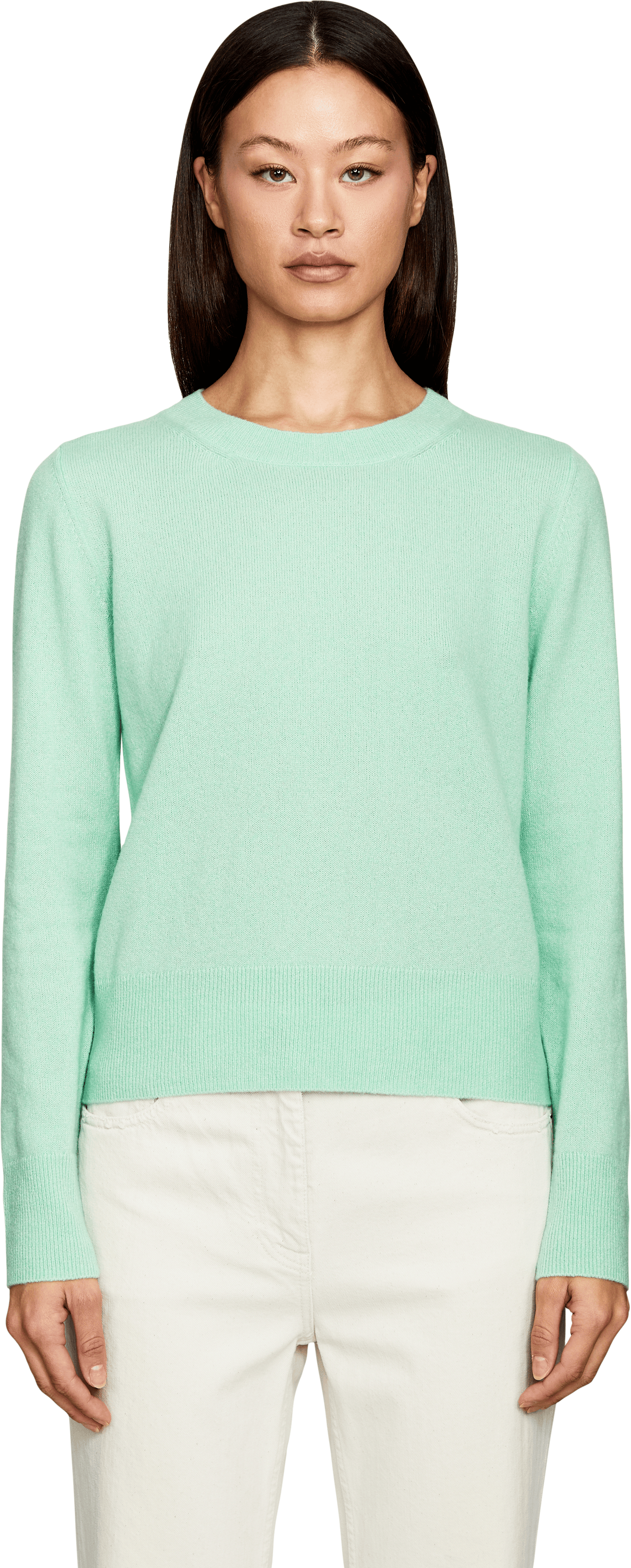 Iris von Arnim Cashmere-Seidenpullover 'NERIS 50' Mint, Frontansicht – UNGER.DE
