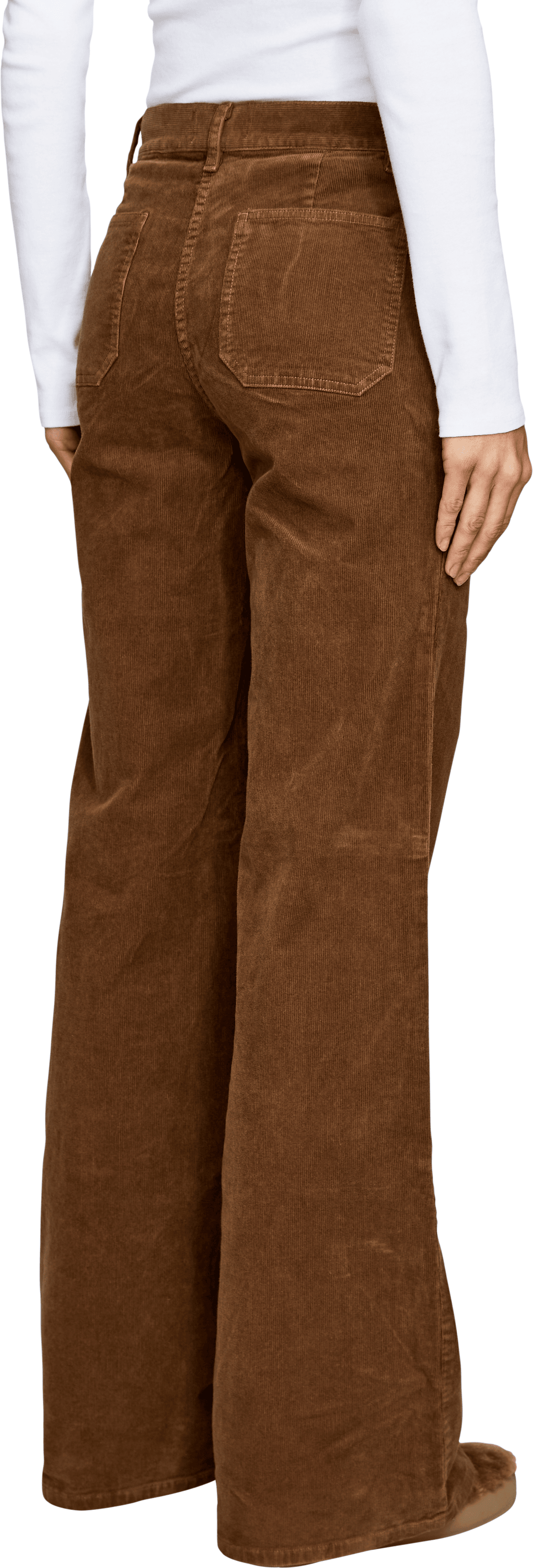 NILI LOTAN Boot-Cut Hose 'Florence' Dunkelbraun, Rückansicht – UNGER.DE