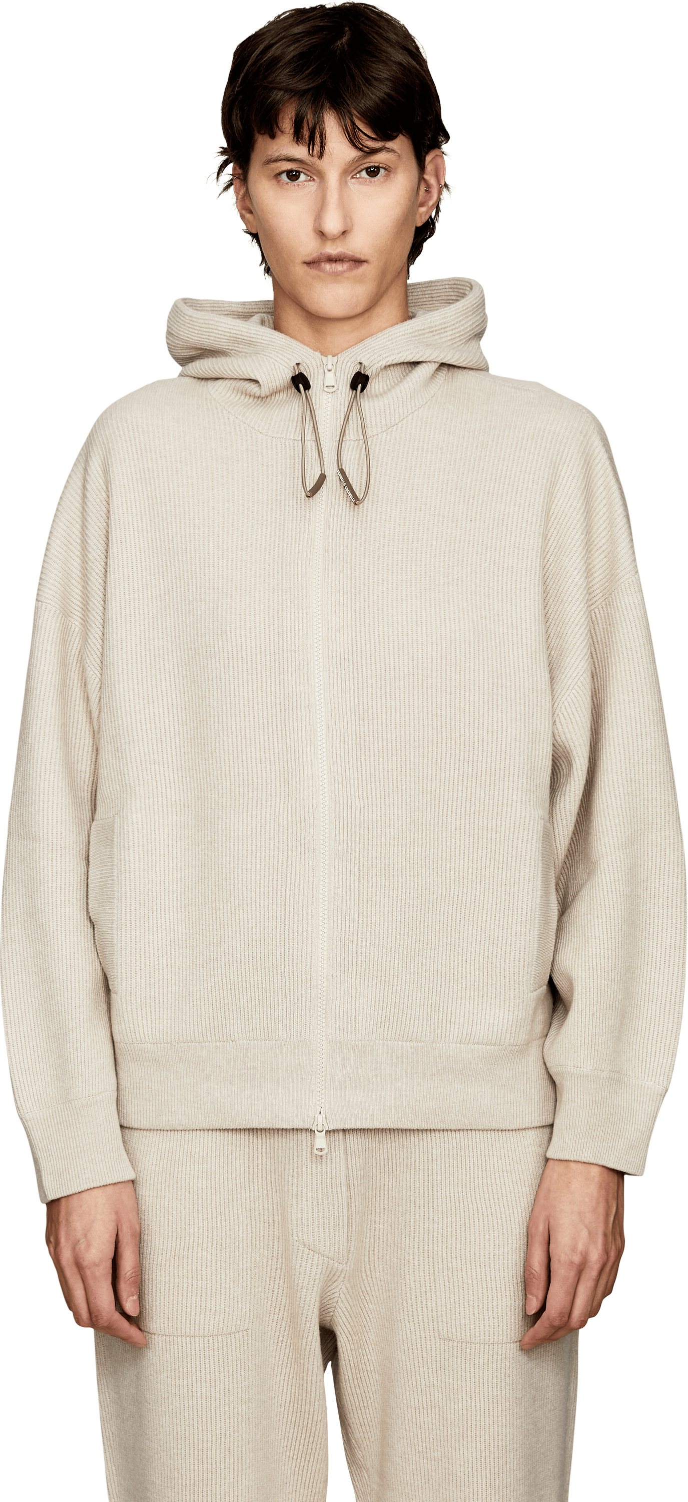Brunello Cucinelli Beige virgin wool and cashmere cardigan, Front view – UNGER.DE
