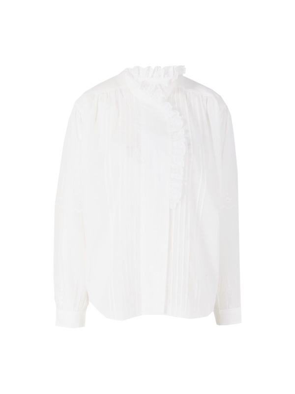 Bestickte Bluse 'Leota' Weiß