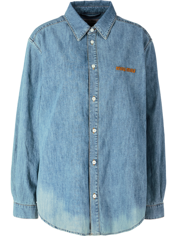 Hemd aus Chambray Mittelblau