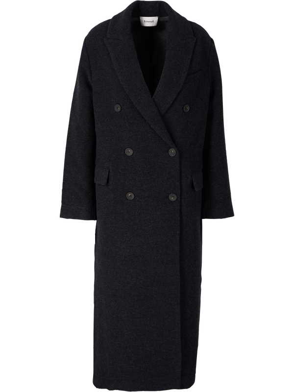 Coat made from virgin wool and cashmere, anthracite